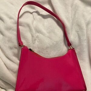 Hot Pink Shinny Paten Should Bag